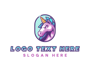 Myth - Horse Unicorn Gamer logo design