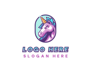 Videogame - Horse Unicorn Gamer logo design