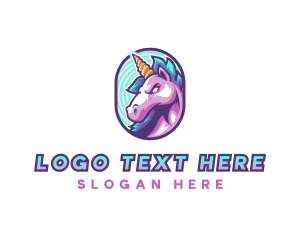 Equine - Horse Unicorn Gamer logo design