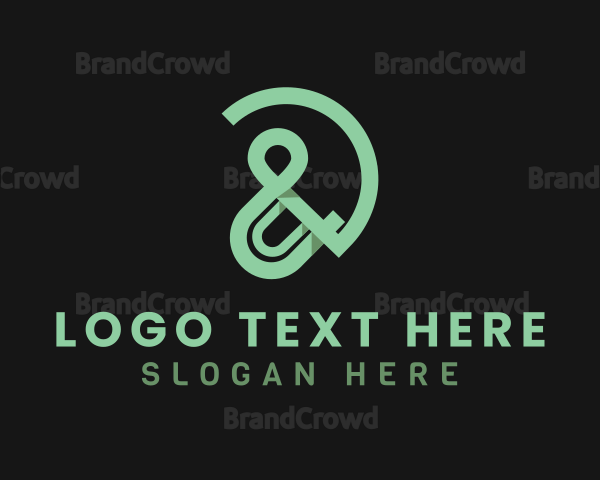 Green Ampersand Font Logo