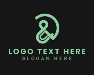 Symbol - Green Ampersand Font logo design