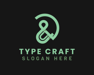 Green Ampersand Font logo design