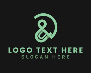 Green Ampersand Font Logo