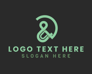 Green - Green Ampersand Font logo design