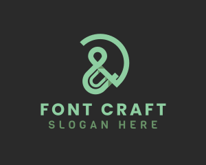 Green Ampersand Font logo design