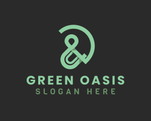 Green Ampersand Font logo design