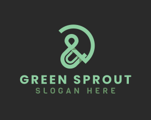 Green Ampersand Font logo design