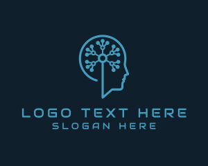 Mind - Artificial Intelligence Tech Circuit logo design