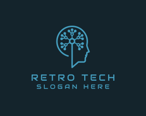 Artificial Intelligence Tech Circuit  logo design