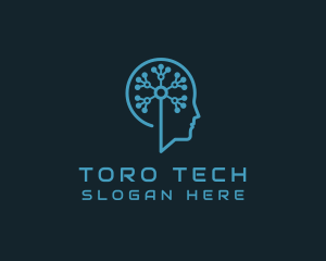 Artificial Intelligence Tech Circuit  logo design