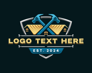 Nail - Hammer Roof Contractor logo design