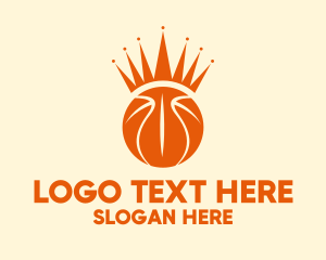 Basketball Court - Orange Basketball Crown logo design