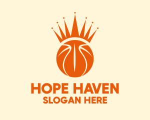 Sports Equipment - Orange Basketball Crown logo design