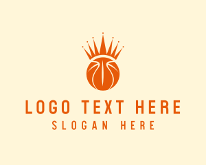 Sports Equipment - Orange Basketball Crown logo design