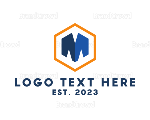 Construction Hexagon Industry Letter M Logo