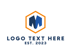 Application - Construction Hexagon Industry Letter M logo design