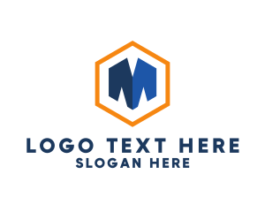 Construction Hexagon Industry Letter M Logo