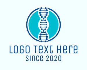 DNA Lab - Blue DNA String logo design