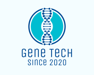Genetics - Blue DNA String logo design