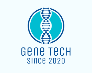 Blue DNA String logo design