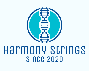 Blue DNA String logo design