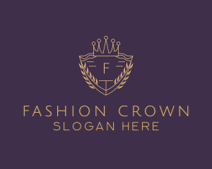 Royal Shield Wreath logo design