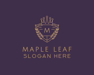 Royal Shield Wreath logo design