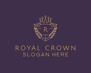 Royal Shield Wreath logo design