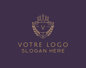 College - Royal Shield Wreath logo design