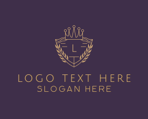 Regal - Royal Shield Wreath logo design