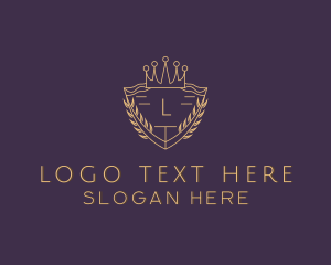 Royal - Royal Shield Wreath logo design