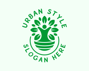 Eco - Gardening Human Tree logo design