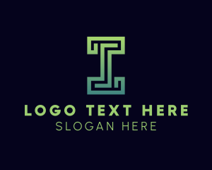 Coding - Business Maze Letter I logo design
