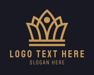 Tiara - Gold Pageant Coronet logo design