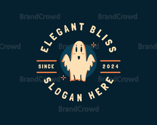 Halloween Ghost Cartoon Logo