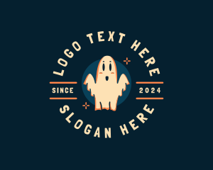 Haunted - Halloween Ghost Cartoon logo design