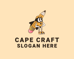 Cape - Yellow Superhero Pencil logo design