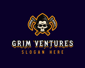 Skull Spooky Grim Reaper logo design