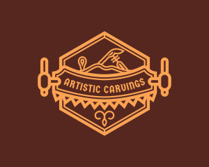 Wood Carving Artisan Saw logo design