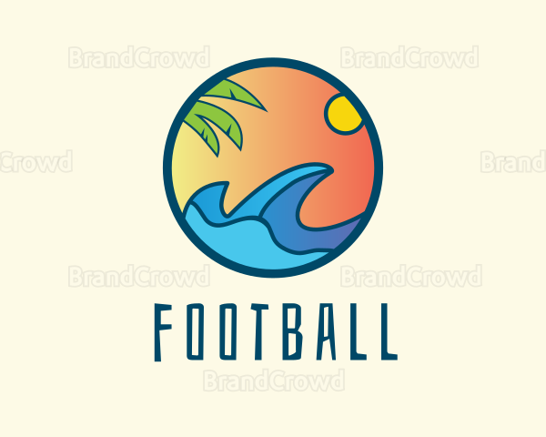 Tropical Surf Ocean Logo