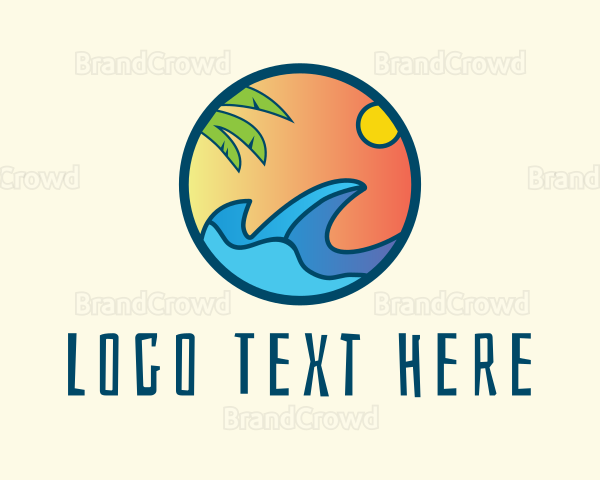 Tropical Surf Ocean Logo