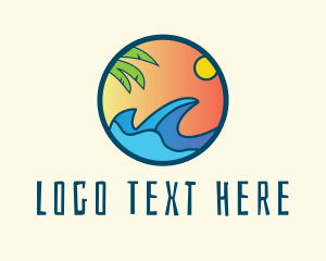 Coastal - Tropical Surf Ocean logo design
