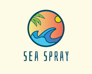 Tropical Surf Ocean  logo design