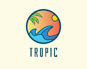 Tropical Surf Ocean  logo design