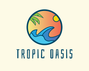 Tropical Surf Ocean  logo design