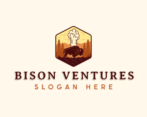 Yellowstone Bison Adventure logo design