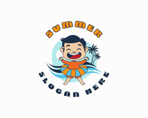 Boy Swim Floating Ring logo design