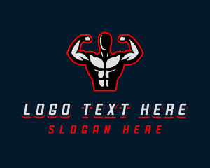 Muscular - Gym Flex Fitness logo design