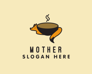 Caffeine - Fox Coffee Cup logo design
