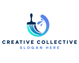 Paint Brush Splash logo design